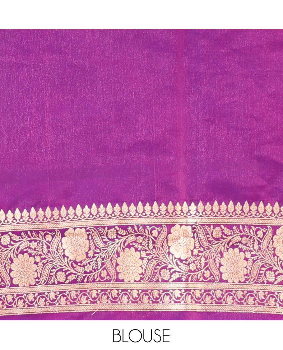 Purple Banaras Nylon Saree