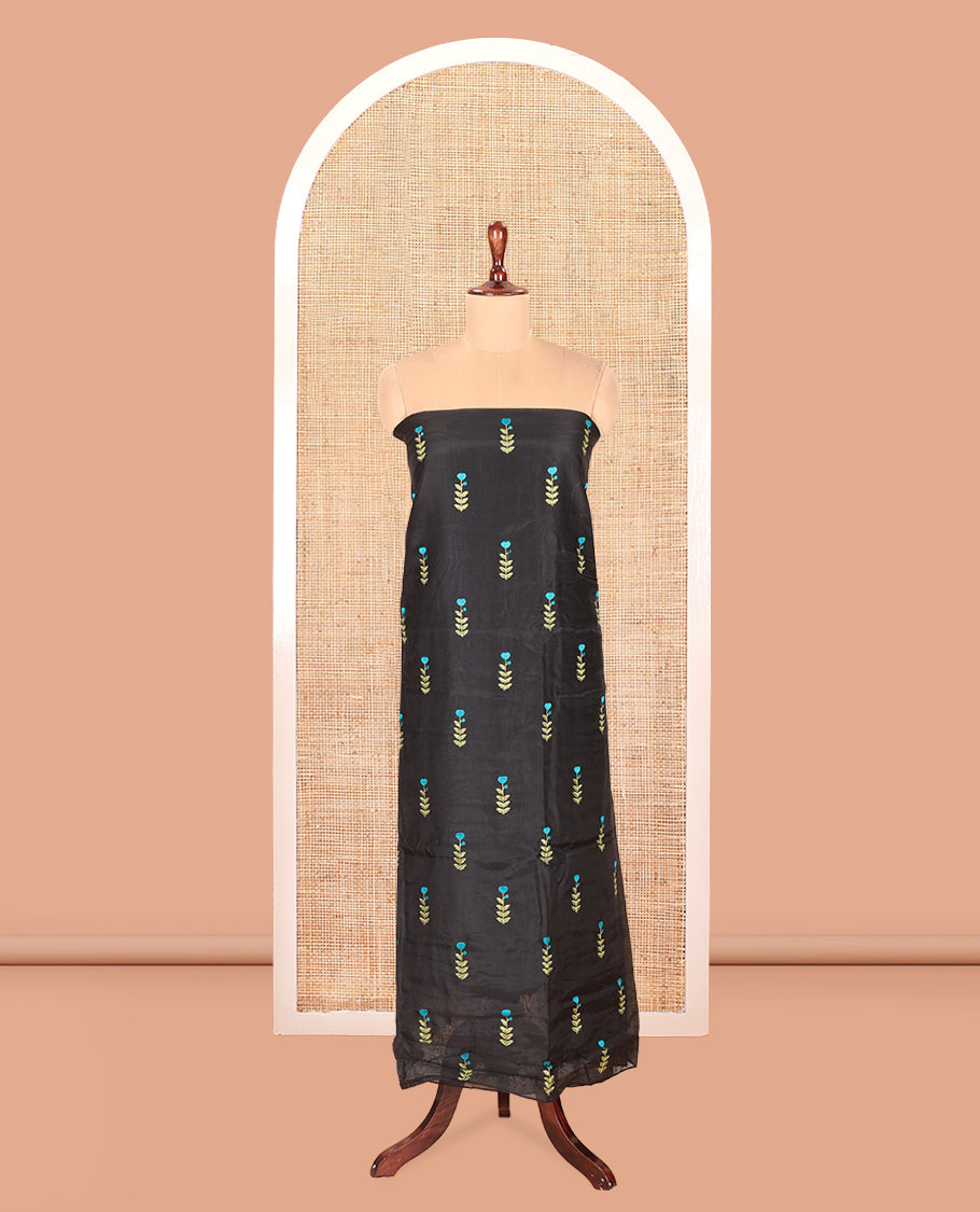 Black Mul Chanderi Material Chudidar Set