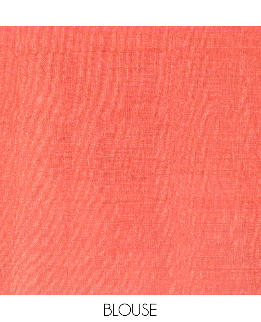 Borderless Pink Tissue Linen Saree