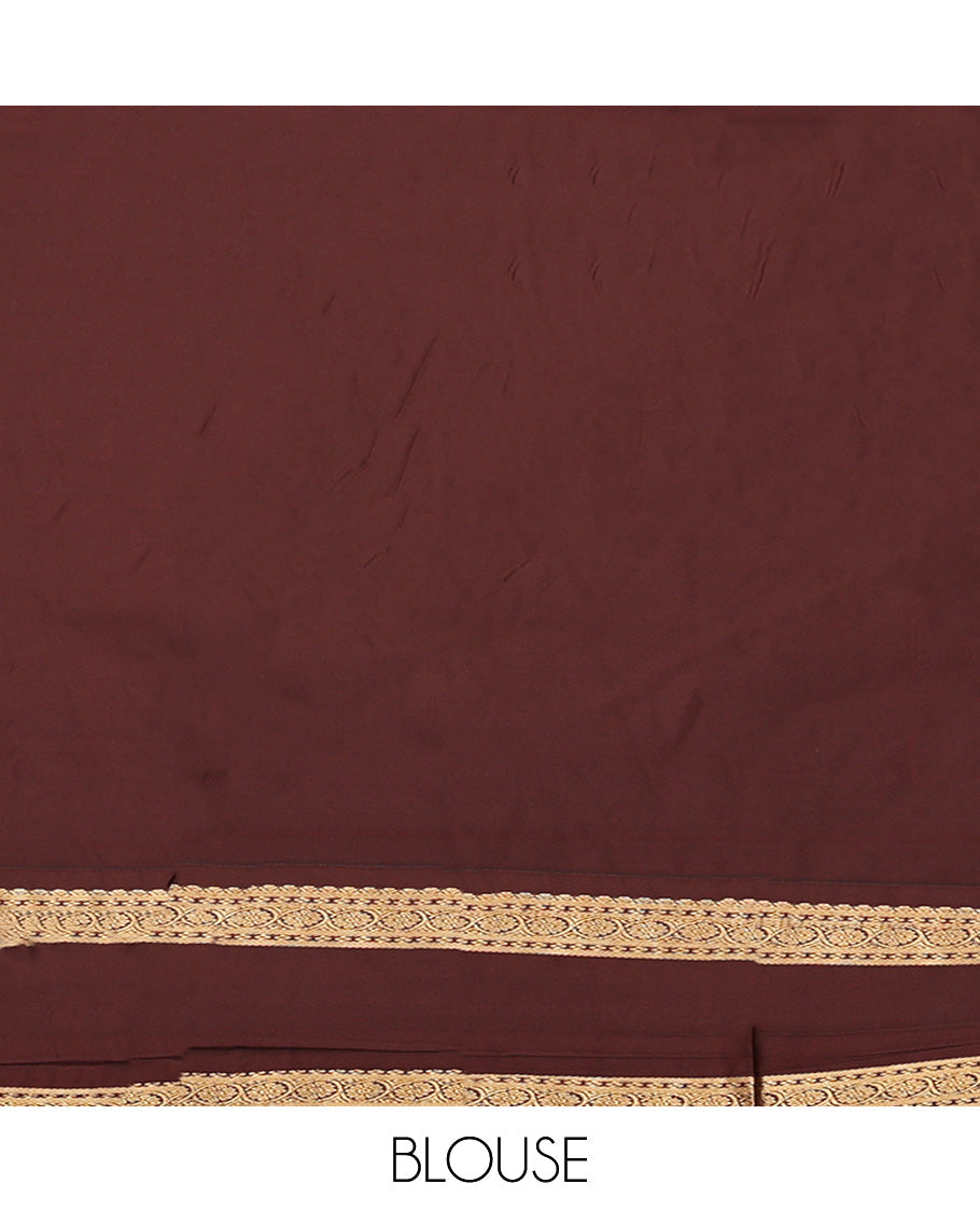 Blue Dual-Toned Budget Silk Saree, Enriched with Zari Buttas All Over Its Body, Complemented by Contrast Rettai Pettu Border of Traditional Zari Designs, Grand Jaal Pallu, and Paired with a Contrast Blouse