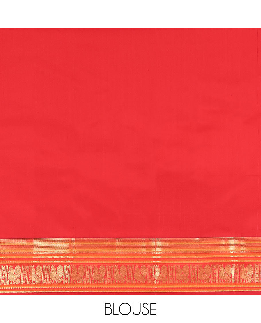 Maroon Vasundhara Lite Silk Mix Saree, Crafted with Pakshi Buttas, a Contrast Mayil Border, Mayil Pallu, and a Contrast Blouse