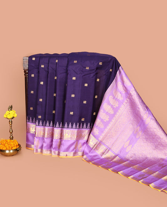 Blue Gadwal Silk Saree