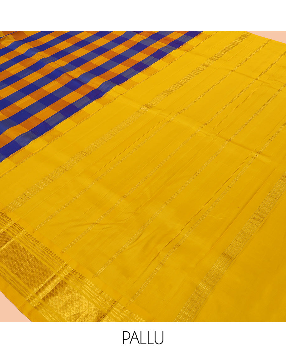 Multi-Color Checks Kanchipuram Silk