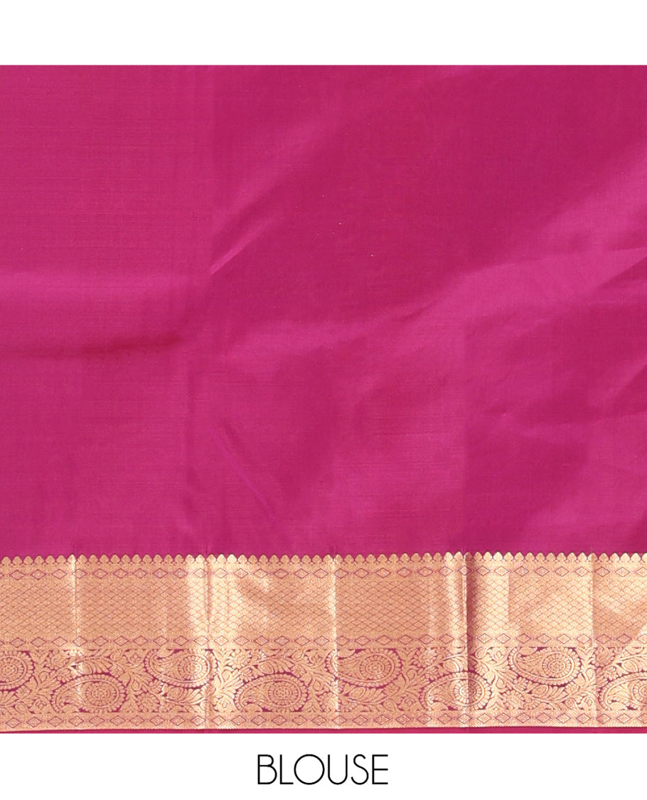 Wine Jacquard Design Kanchipuram Wedding Silk Saree