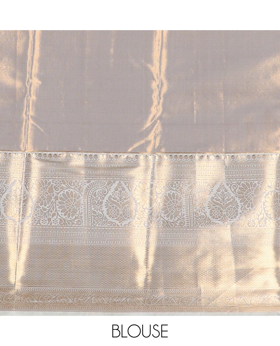 Red floral jacquard budget silk saree, contrast traditional zari border, and zari rich pallu