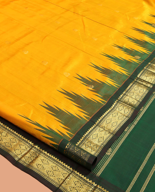Yellow Kanchipuram Silk Saree