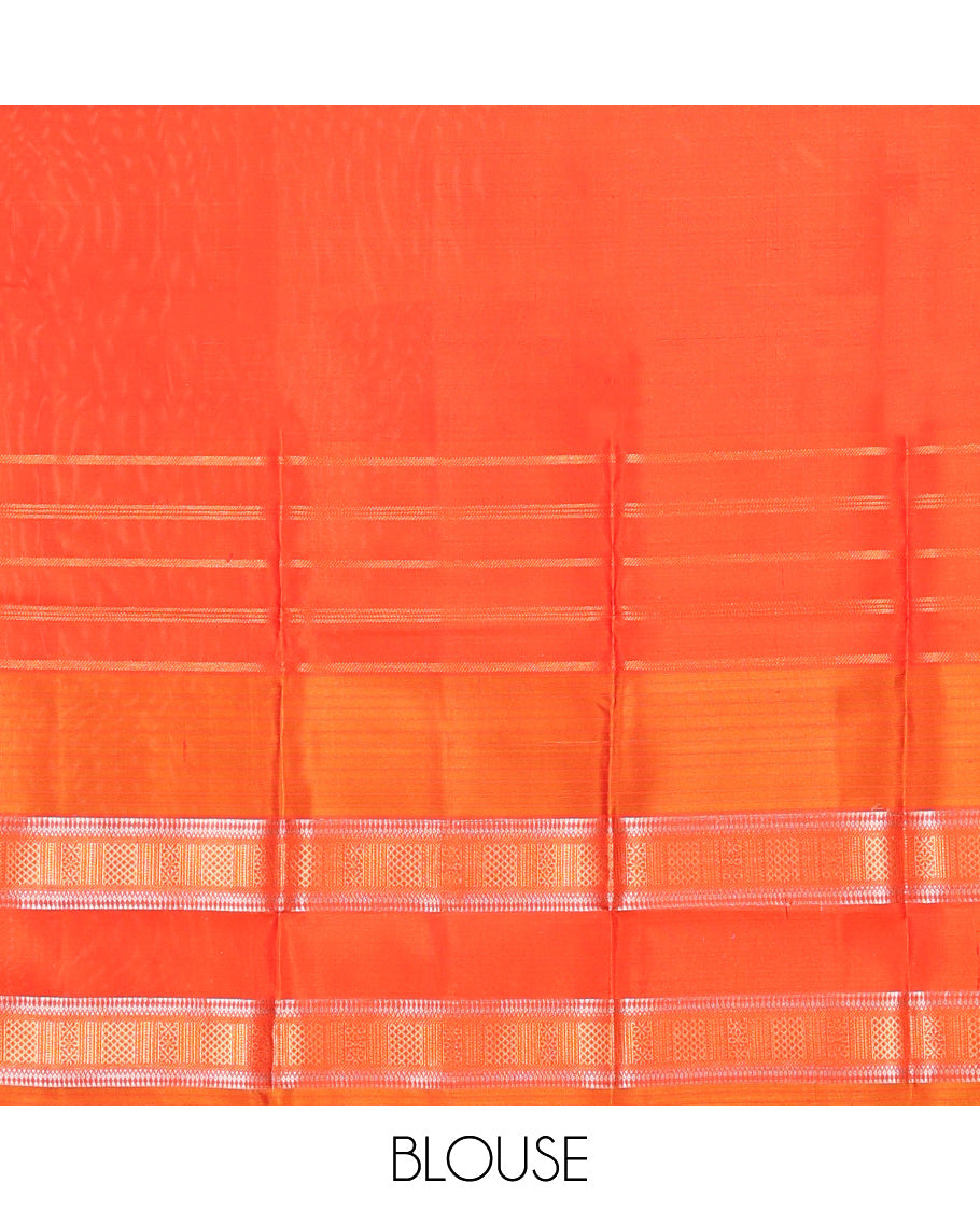 Red-Orange Mayuri Soft Silk Saree