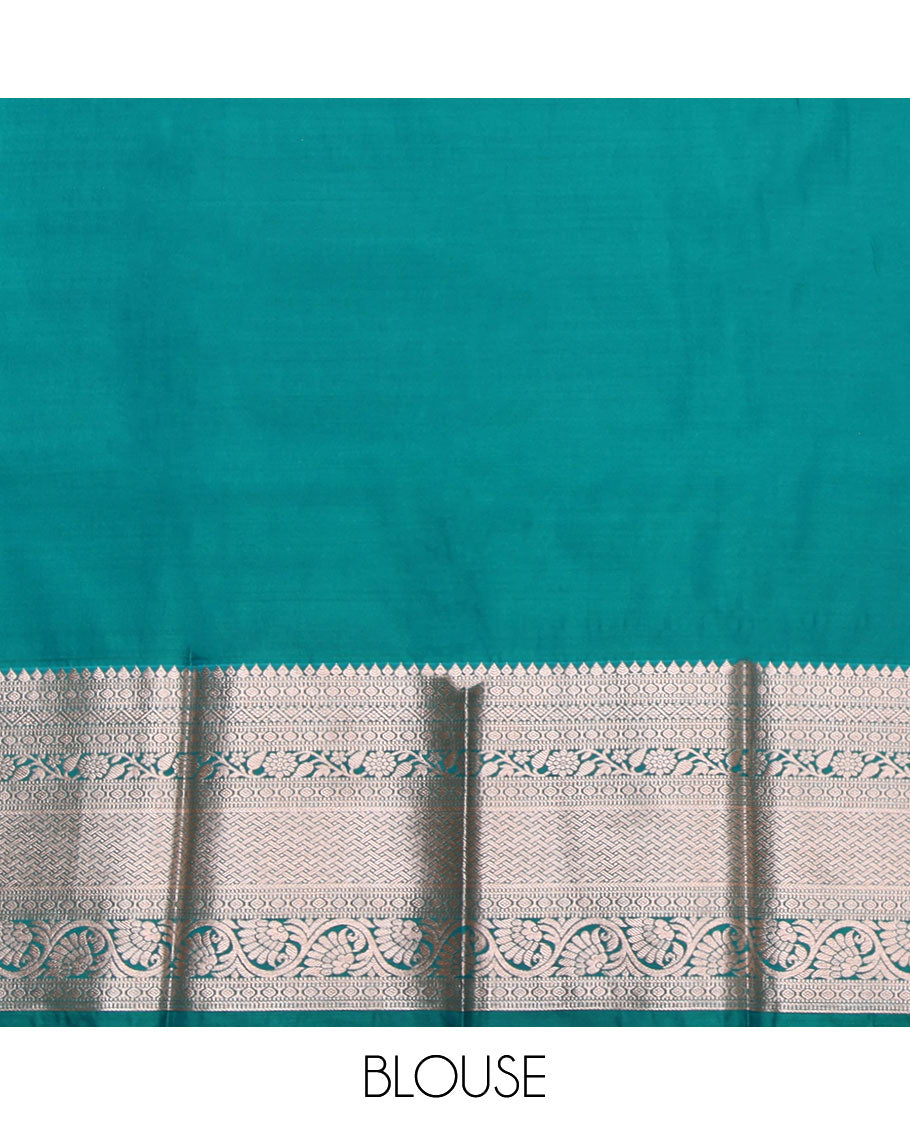 Violet Budget Silk Saree, Highlighted by Zari Buttas, Complemented by a Contrast Traditional Zari Border, Intricately Designed Pallu, and a Contrast Blouse
