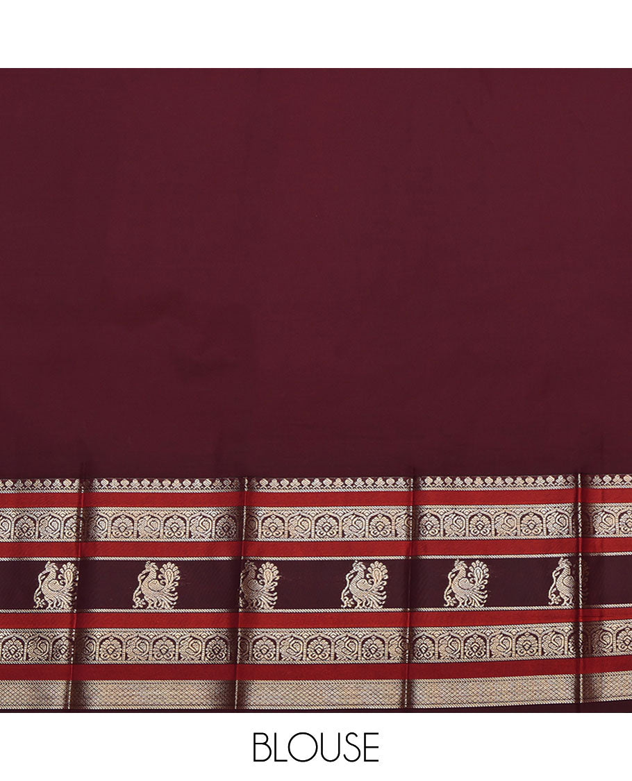 Yellow Budget Silk Saree, Dazzled with Zari Buttas All Over Its Body, Complemented by a Contrast Traditional Zari Design Border, Grand Jaal Pallu, and Paired with a Contrast Blouse