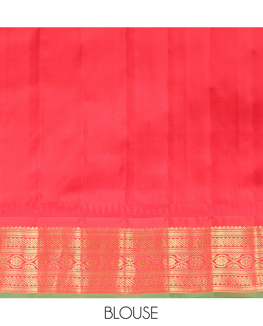 Peacock Color Gadwal Silk Saree