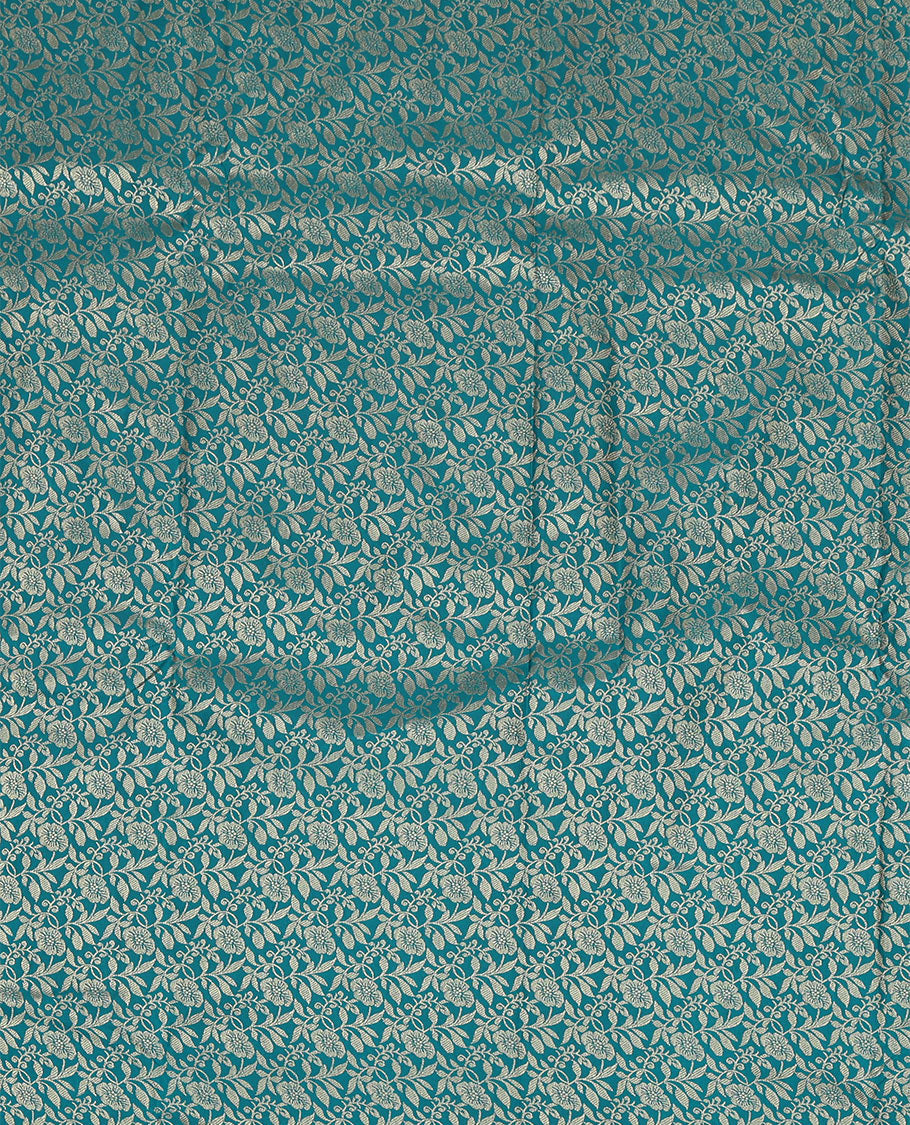 Blue Art Silk Pavadai Material Set
