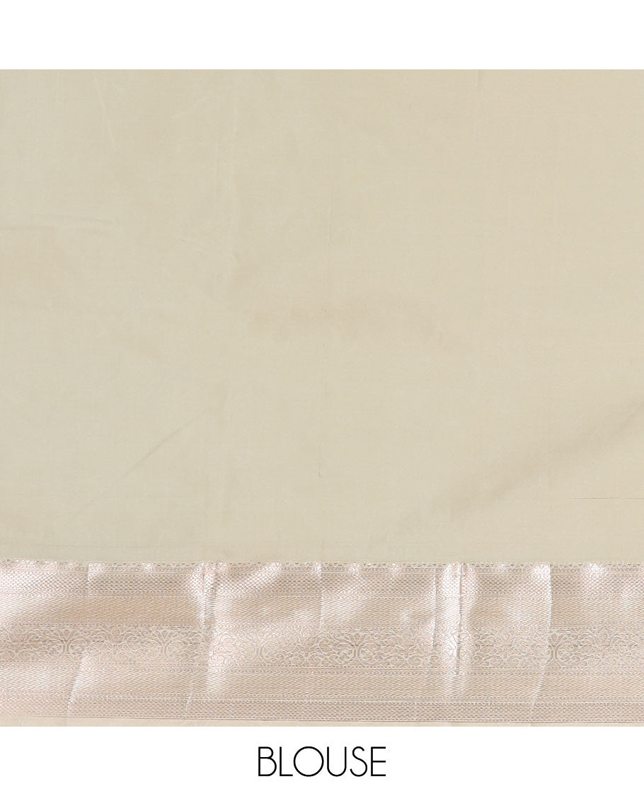 Red zari buttas gift saree, contrast traditional zari design border, and ogee patterned pallu