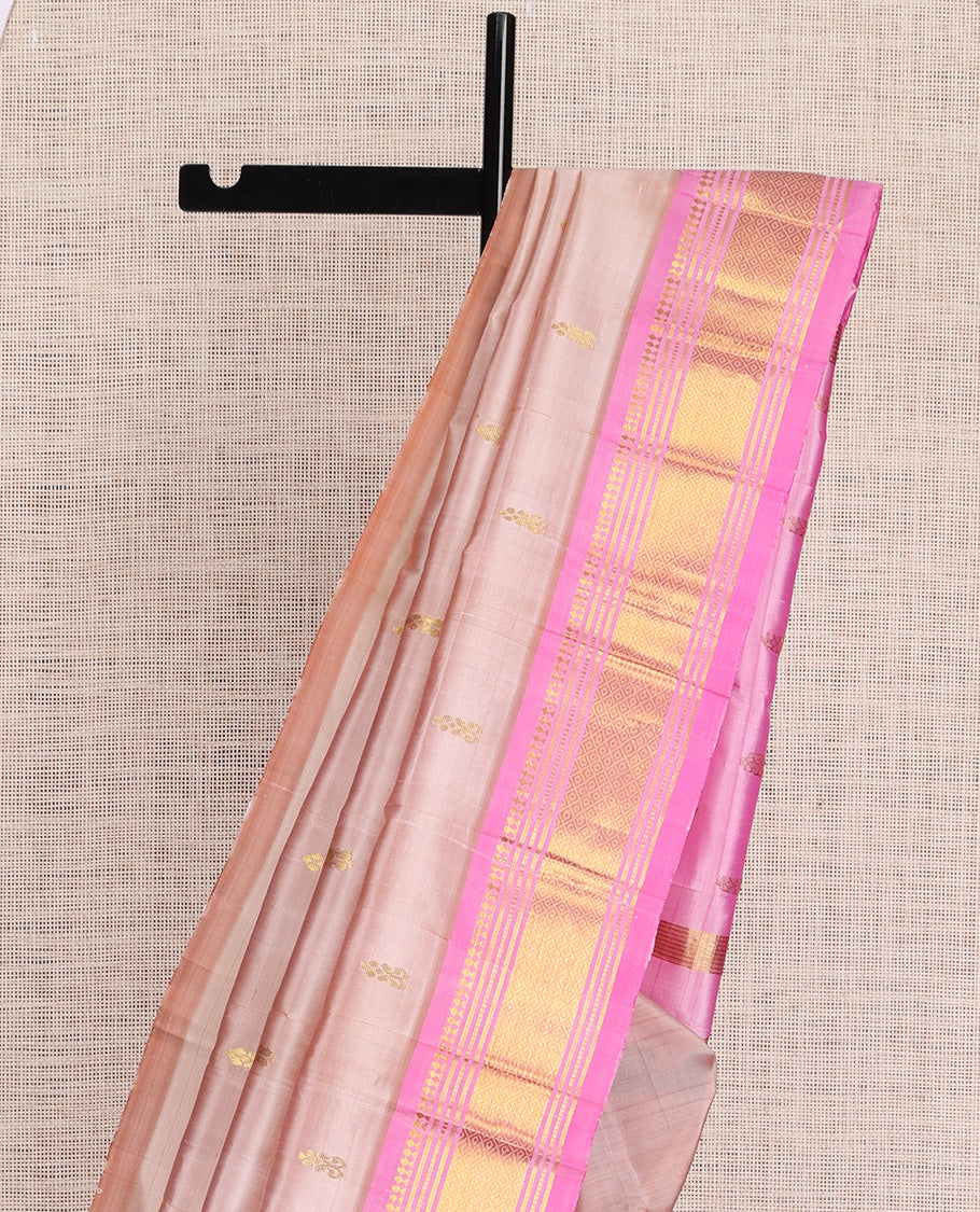 Pale Pink Kanchipuram Silk Saree