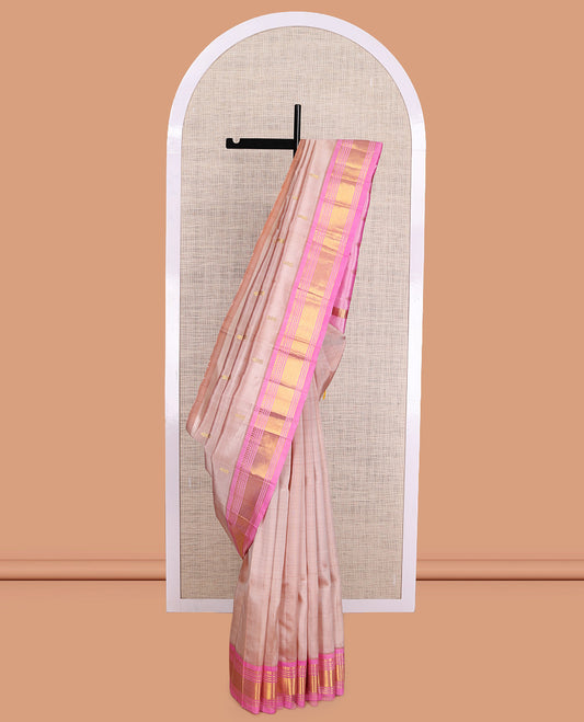 Pale Pink Kanchipuram Silk Saree