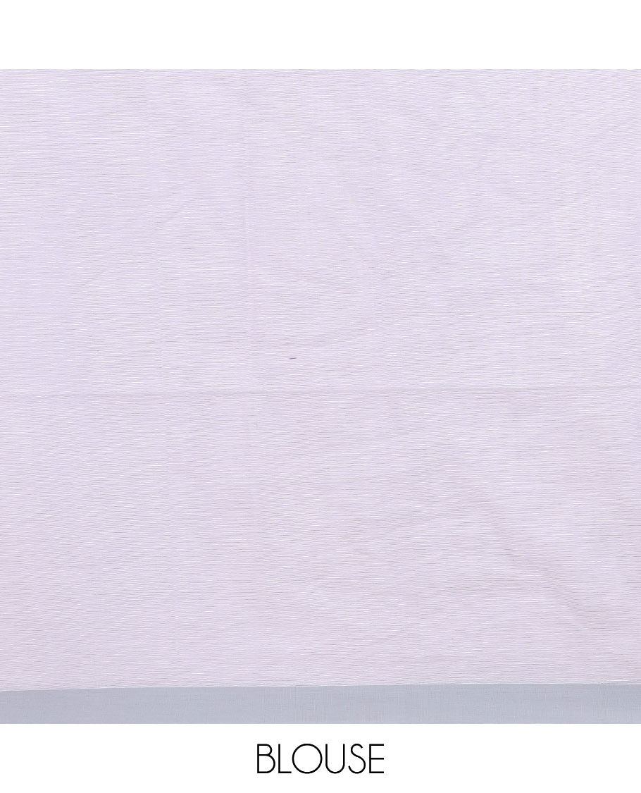 Grey thread buttas Khadi cotton saree, contrast plain border, and pallu of geometric buttas