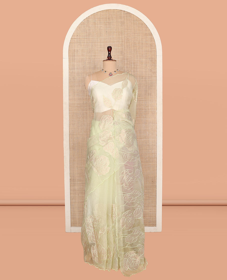 Mint Green Organza Saree