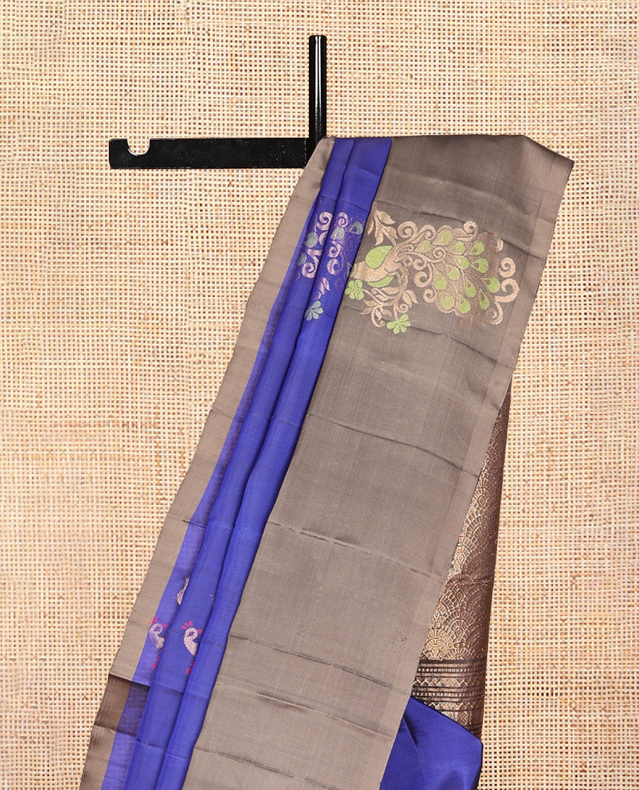Blue Mayuri Lite Silk Mix Saree