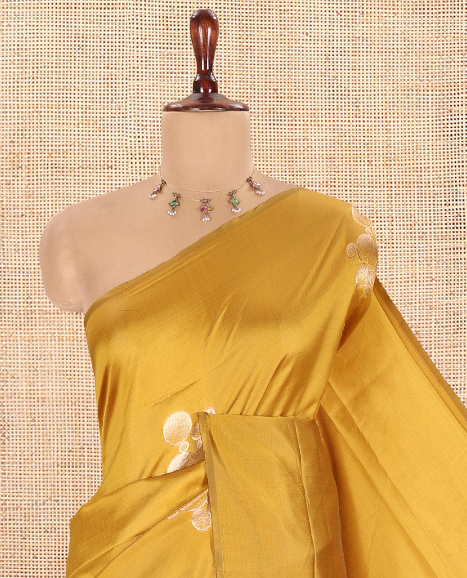Borderless Mustard Elite Soft Silk Saree