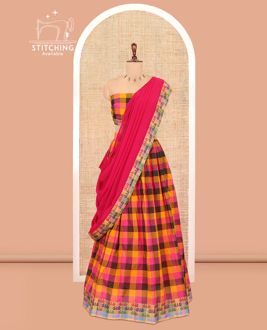 Multi-Color Chettinad Cotton Half-Saree
