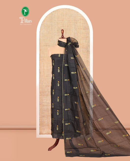 Black Mul Chanderi Material Chudidar Set