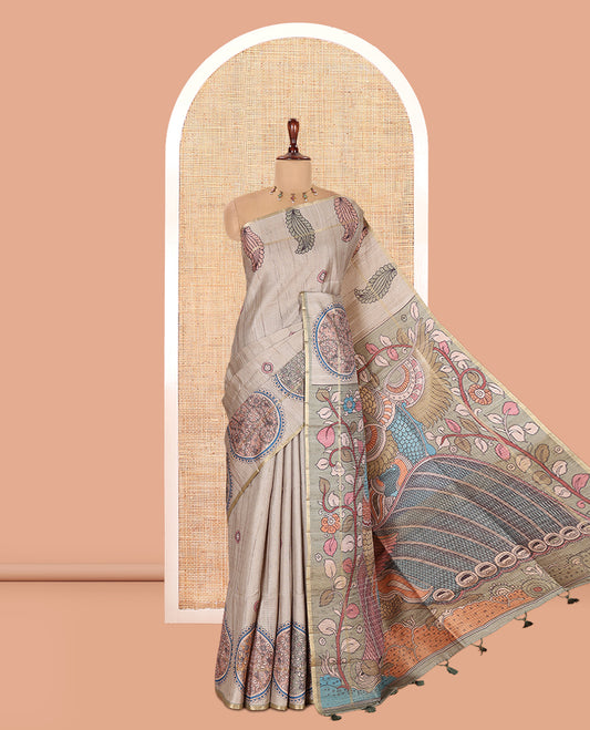 Grey Fancy Tussar Saree