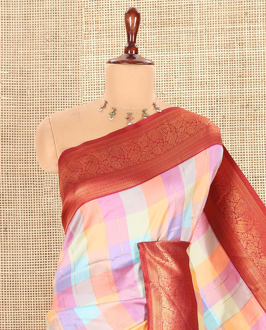 Rust Fancy Softy Silk Saree