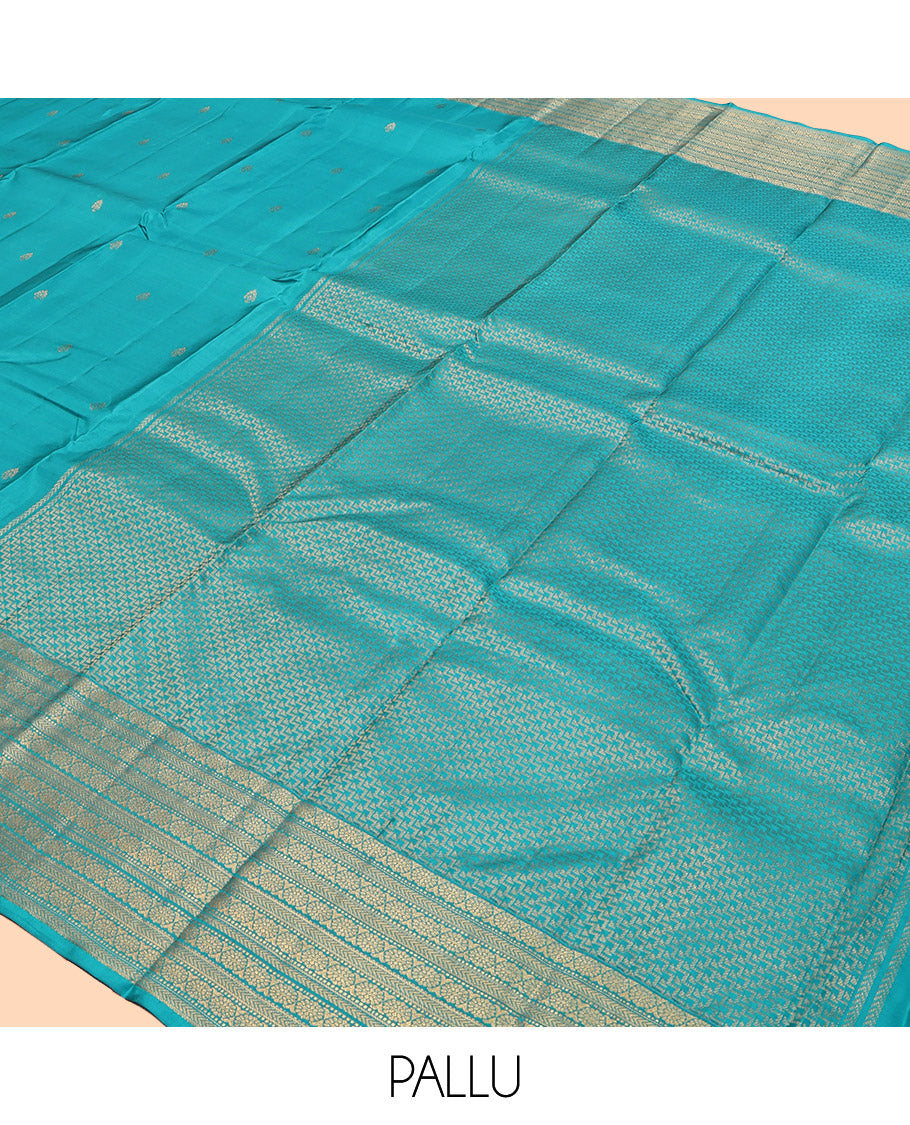 Blue Vasundhara Lite Silk Mix Saree, Featuring Zari Buttas, Highlighted by a Traditional Zari Border, Grand Pallu, and a Matching Blouse