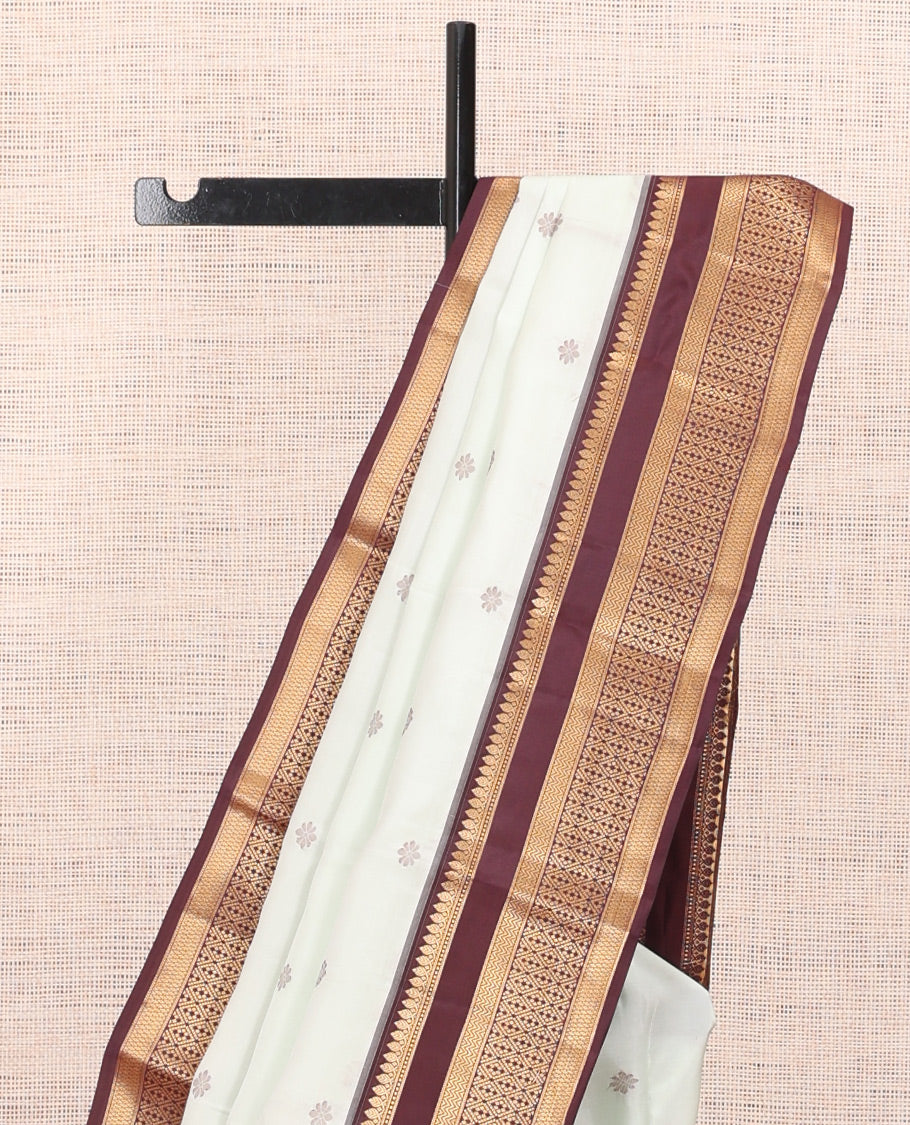 Pista Green-Brown Vasundhara Lite Silk Mix Saree