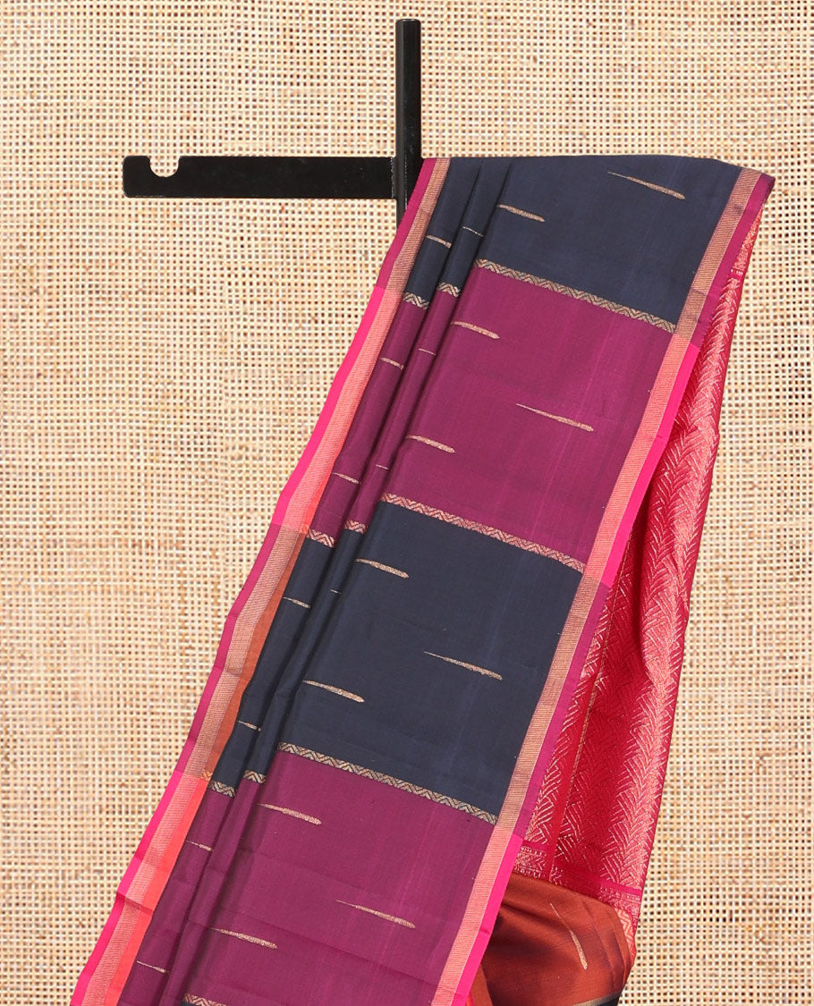 Multi-Color Checked Vasundhara Lite Silk Mix Saree, Elevated with Malli Mokku Buttas, a Zari Border, Intricate Pallu, and a Contrast Blouse