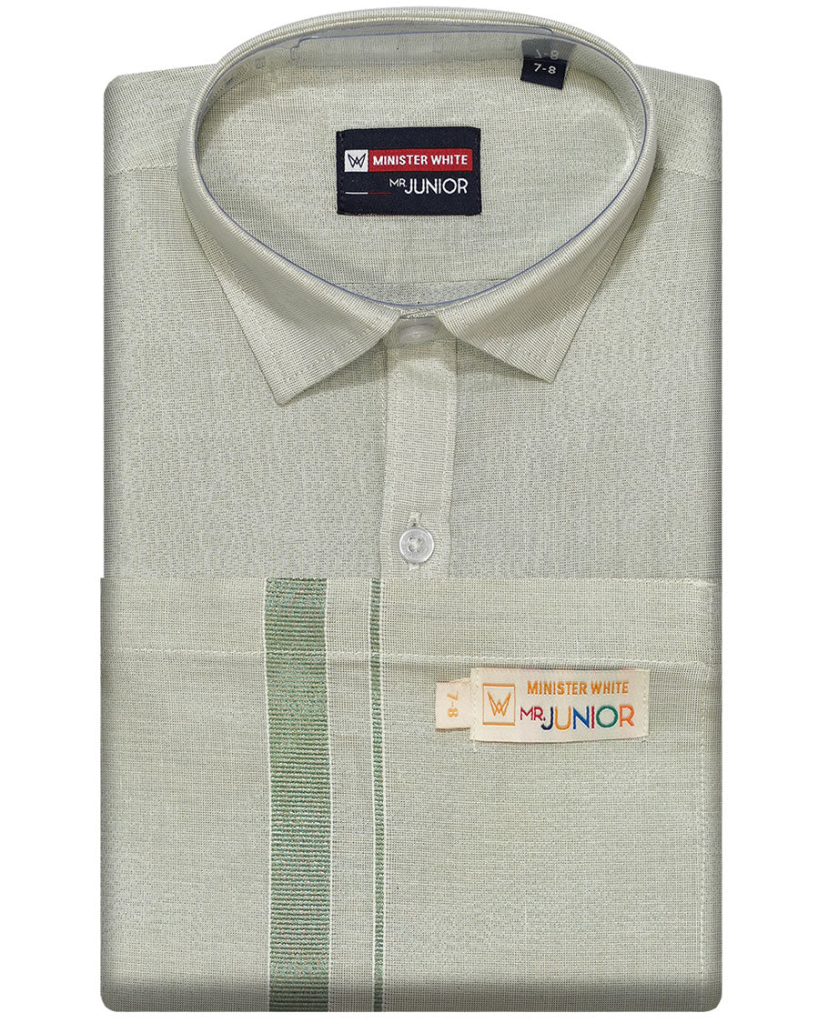 Olive Green cotton shirt with dhoti (ambitious boy)