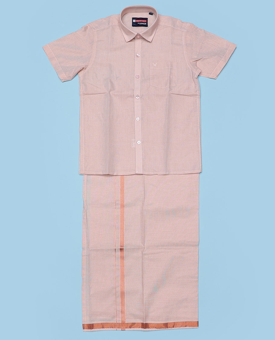 Copper cotton shirt with dhoti (ambitious boy)