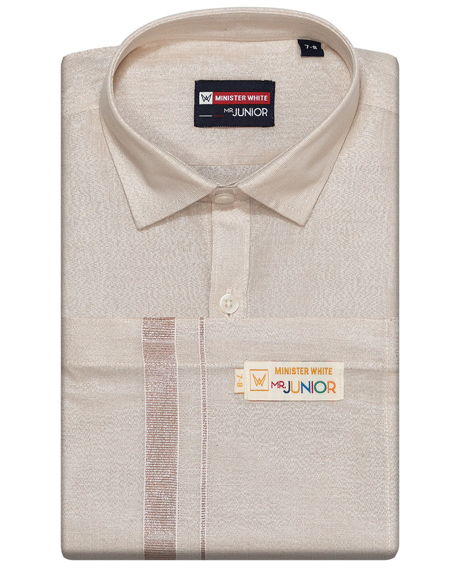 Light Copper cotton shirt with dhoti (ambitious boy)