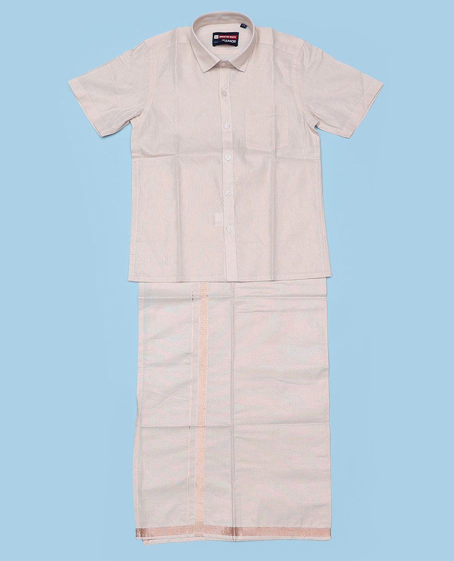 Light Copper cotton shirt with dhoti (ambitious boy)
