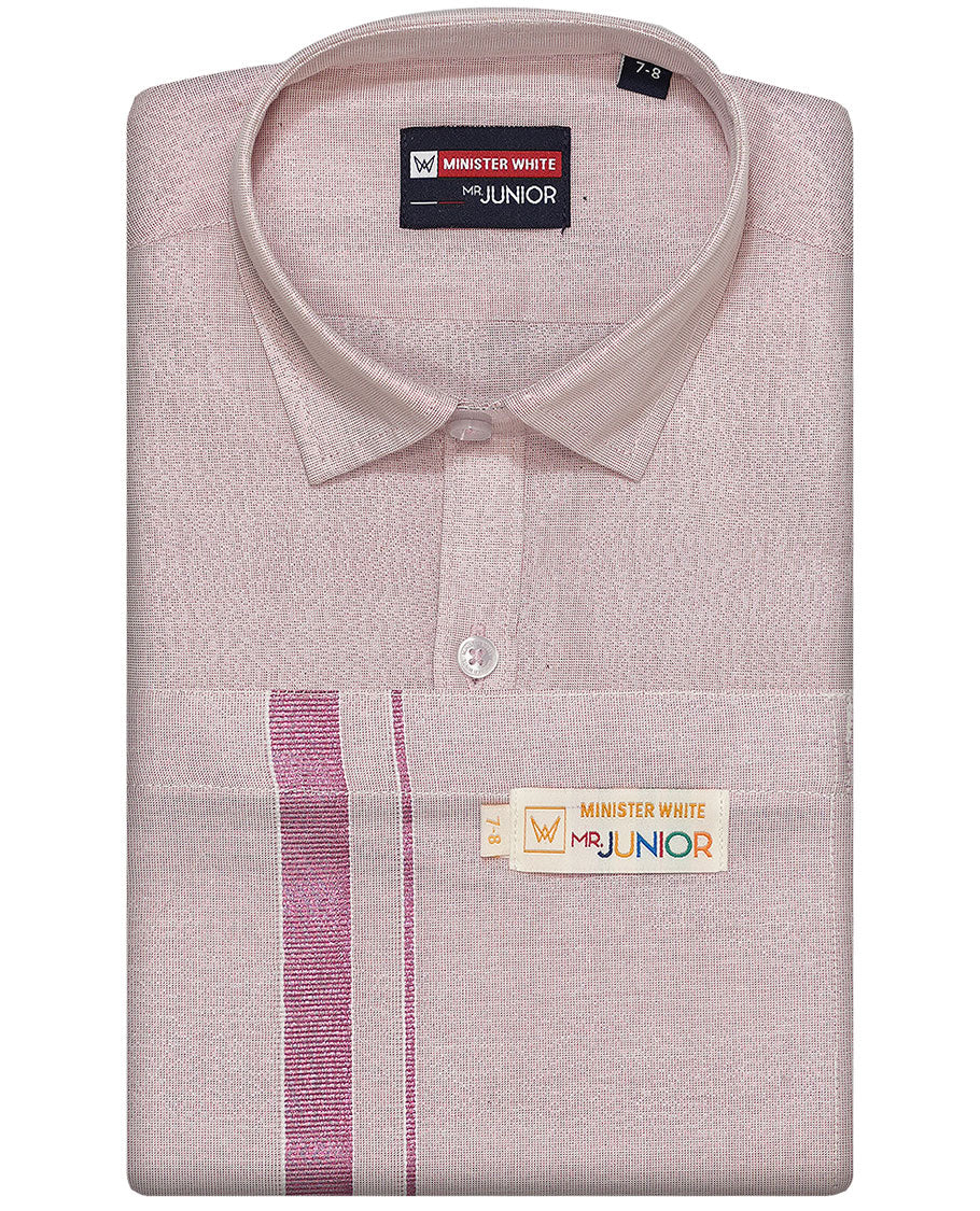 Rose cotton shirt with dhoti (ambitious boy)