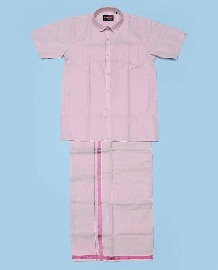 Rose cotton shirt with dhoti (ambitious boy)