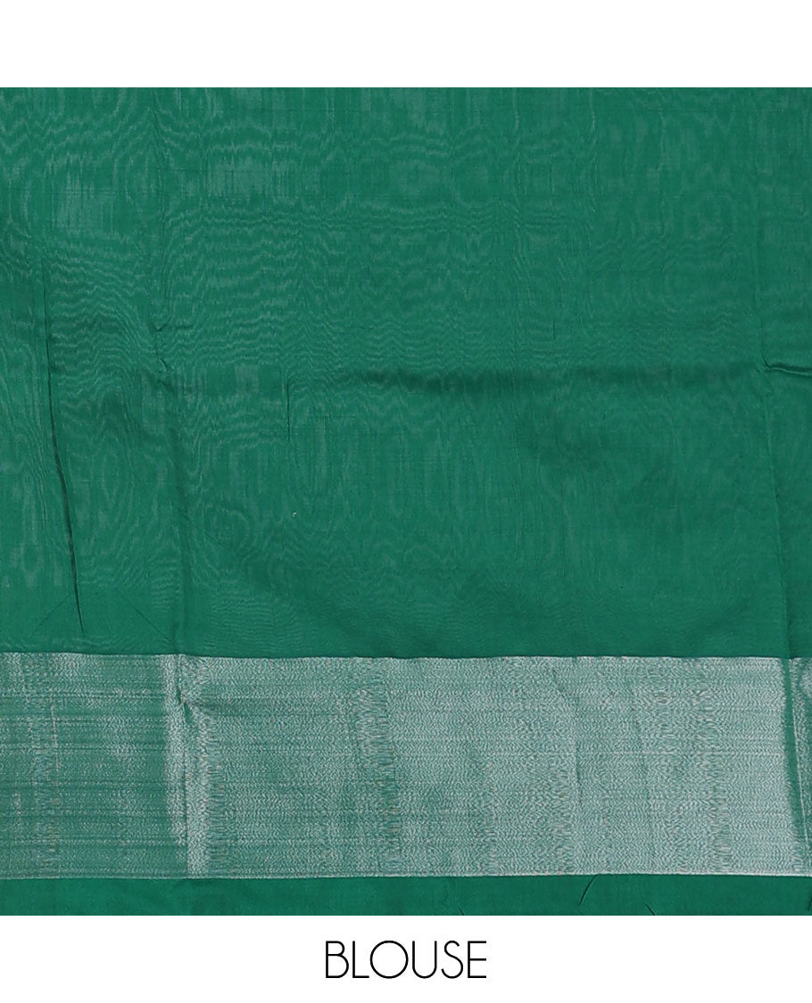 Pink kuppadam cotton saree with buttas, zari border & contrast pallu of intricate designs