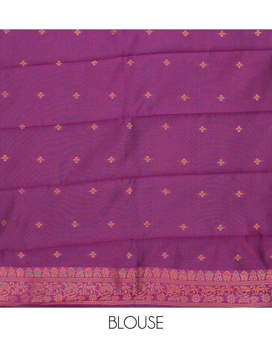 Pack of 2 combo litchi sarees features blue & blue jacquard sarees, traditional motif borders & intricate pallus