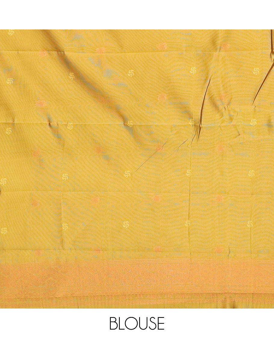 Pack of 2 combo litchi sarees features blue & green jacquard sarees, traditional motif borders & intricate pallus