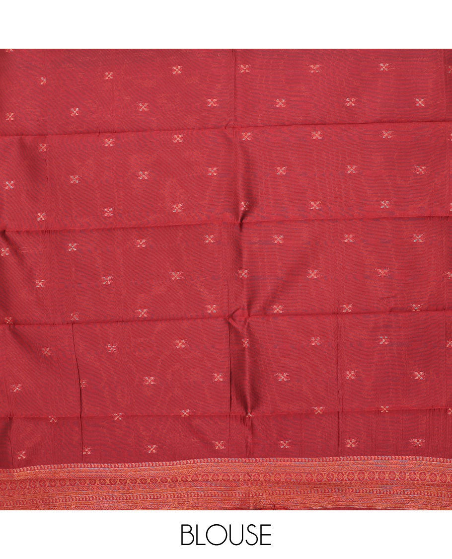 Pack of 2 combo litchi sarees features blue & green jacquard sarees, traditional motif borders & intricate pallus