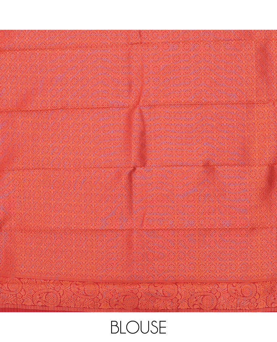 Pack of 2 combo litchi sarees with blue & maroon jacquard sarees, contrast traditional motif borders & intricate pallus