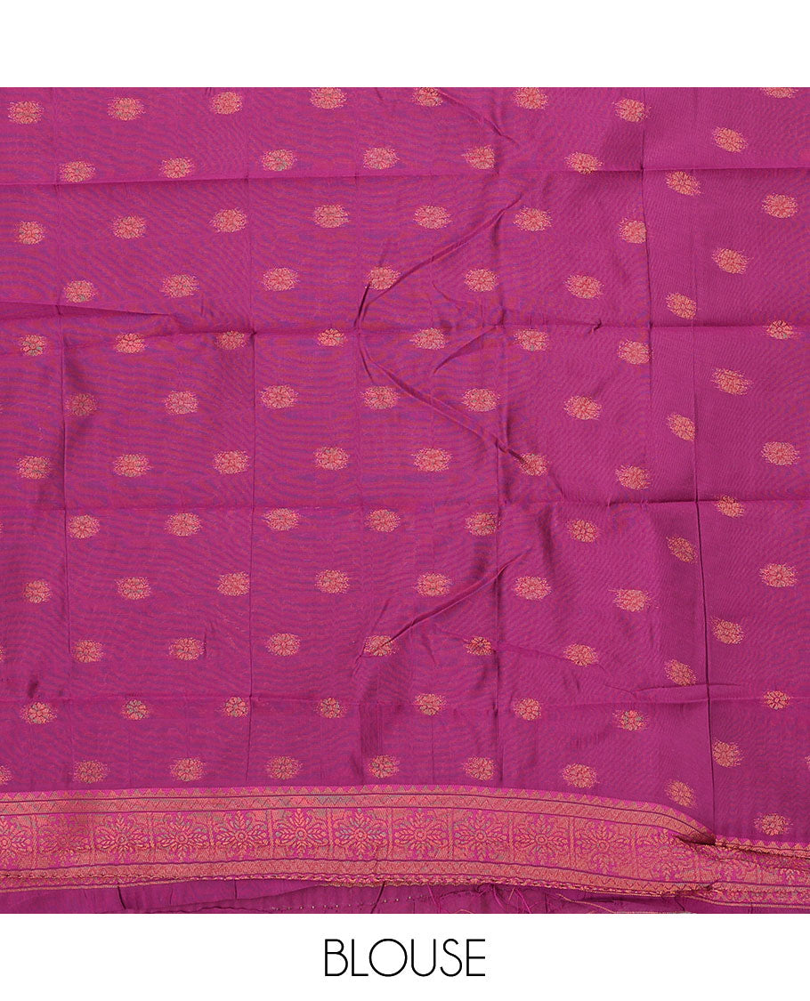 Pack of 2 combo litchi sarees with blue & blue jacquard sarees, contrast traditional motif borders & intricate pallus