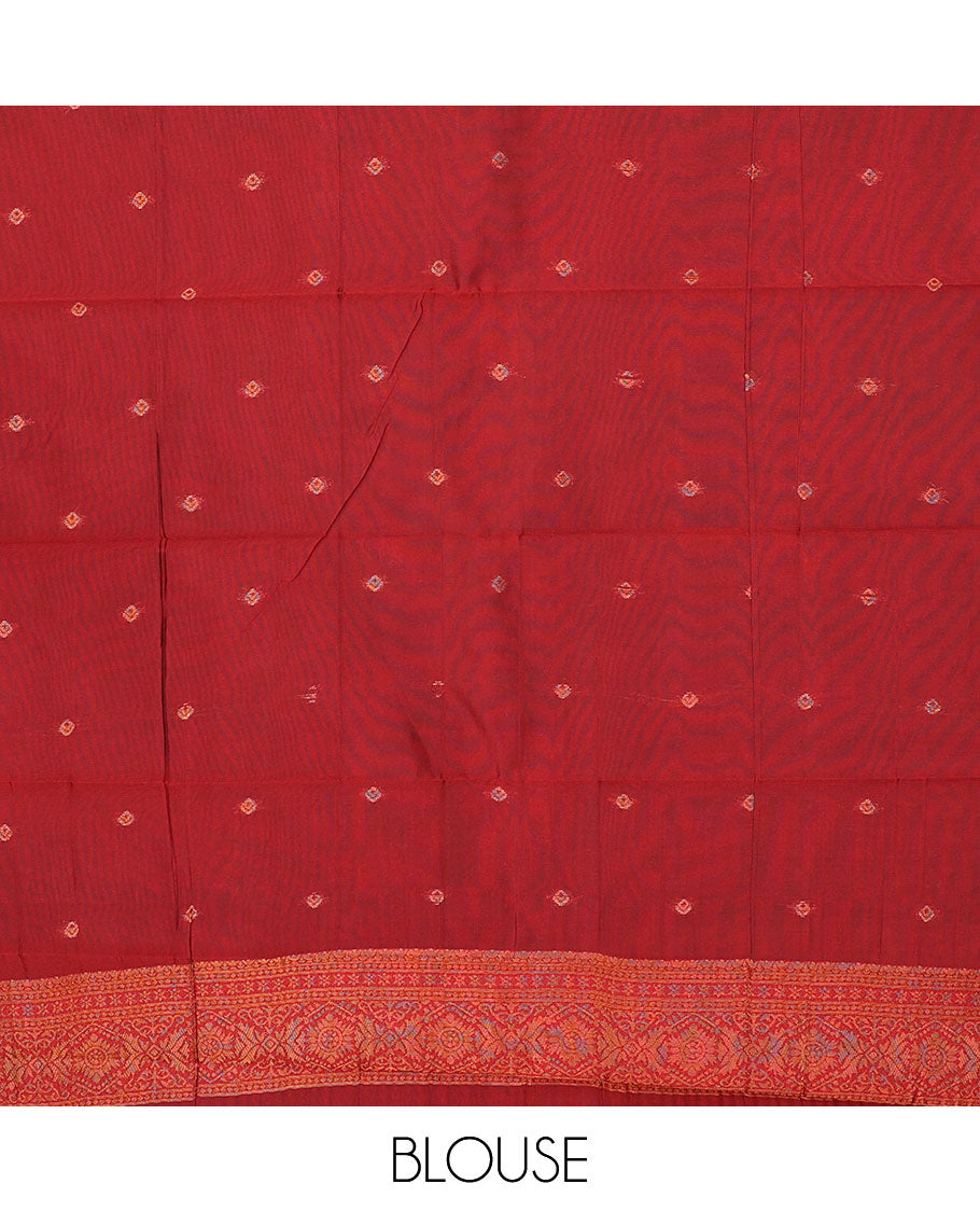 Pack of 2 combo litchi sarees with purple & grey jacquard sarees, contrast traditional motif borders & intricate pallus