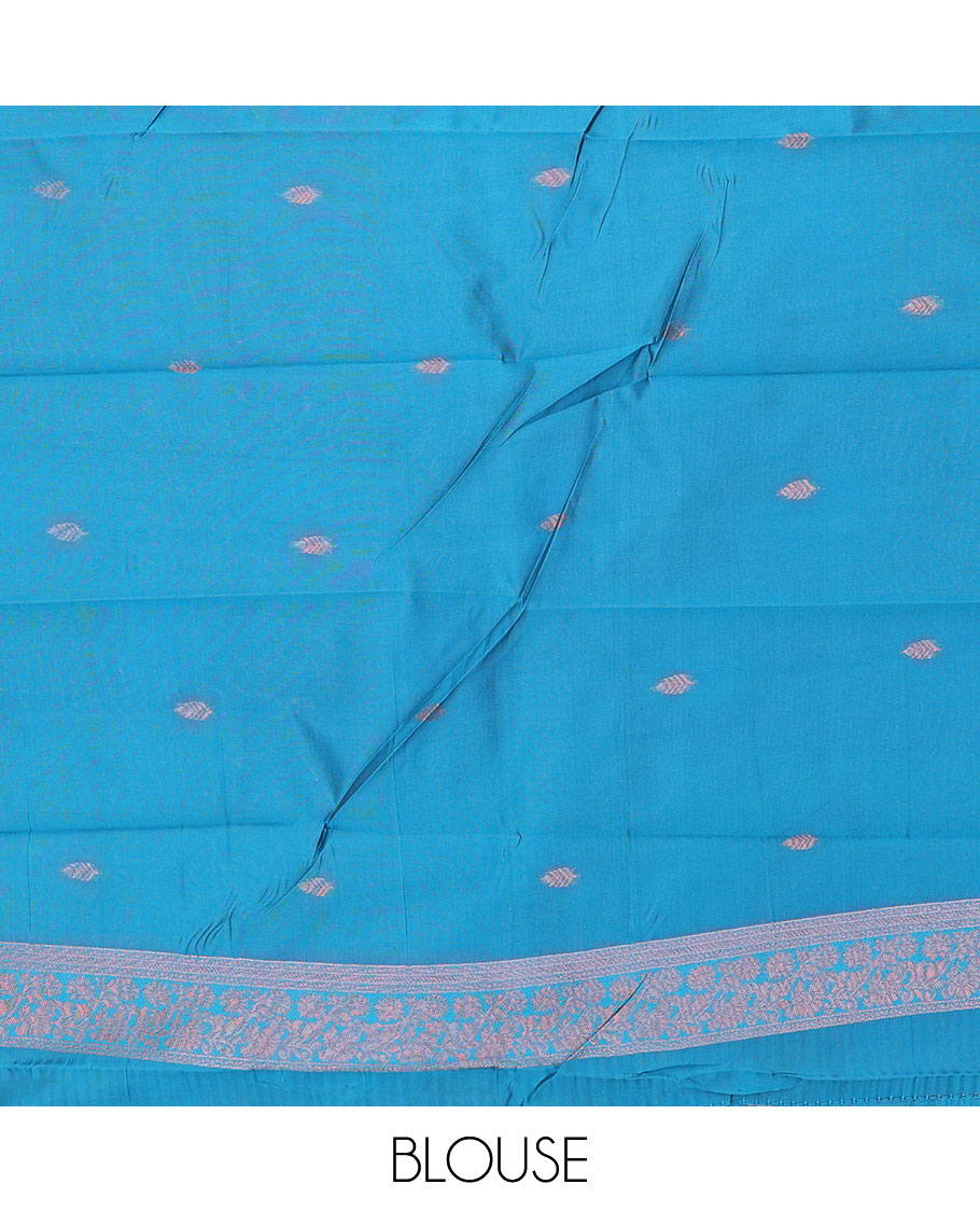 Pack of 2 combo litchi sarees with yellow & blue jacquard sarees, contrast traditional motif borders & intricate pallus