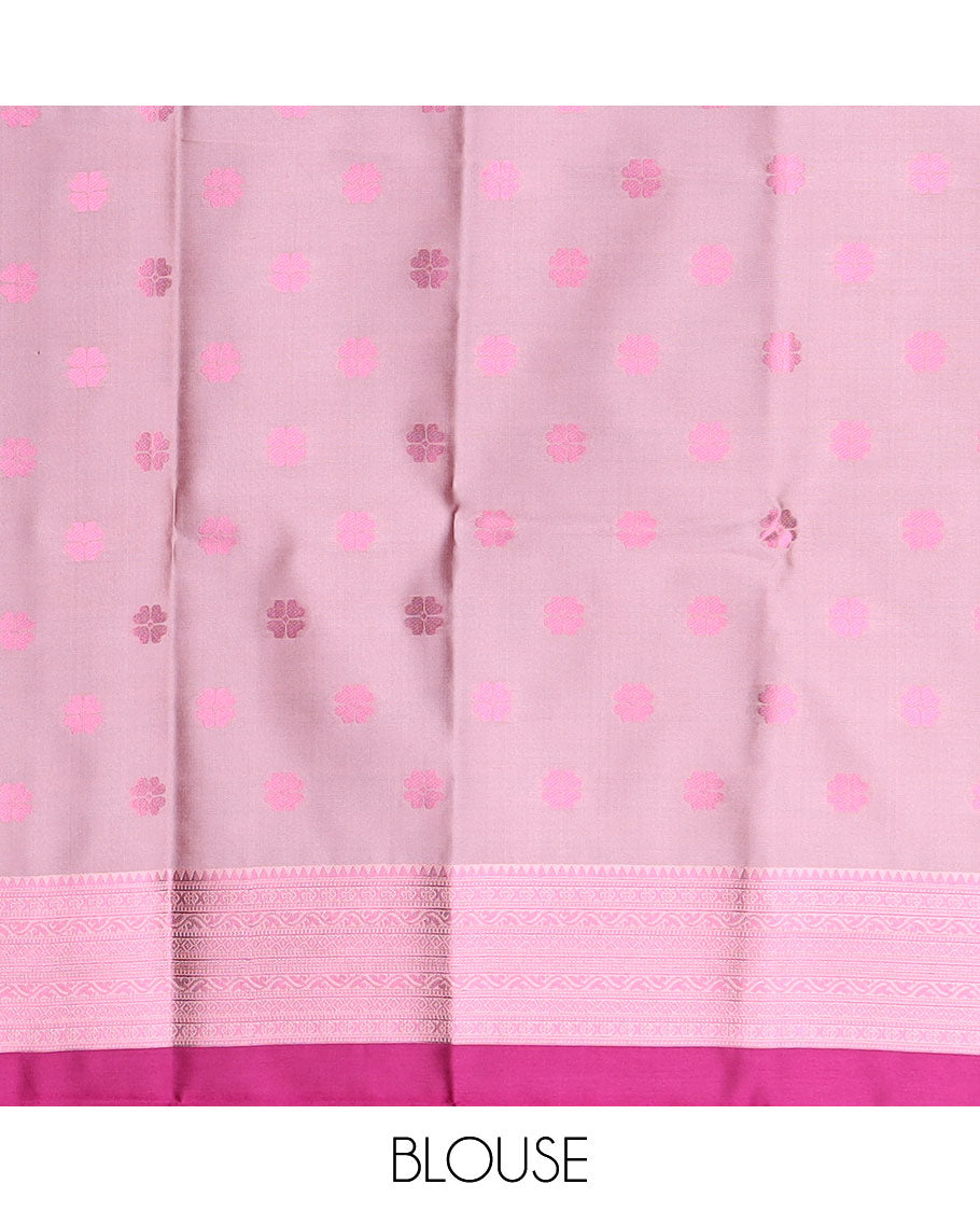Magenta butter silk saree with zari designs, contrast zari traditional design border & pallu of intricate designs