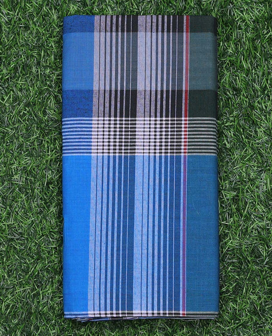 Multi-color checks & stripes cozy pure cotton lungi