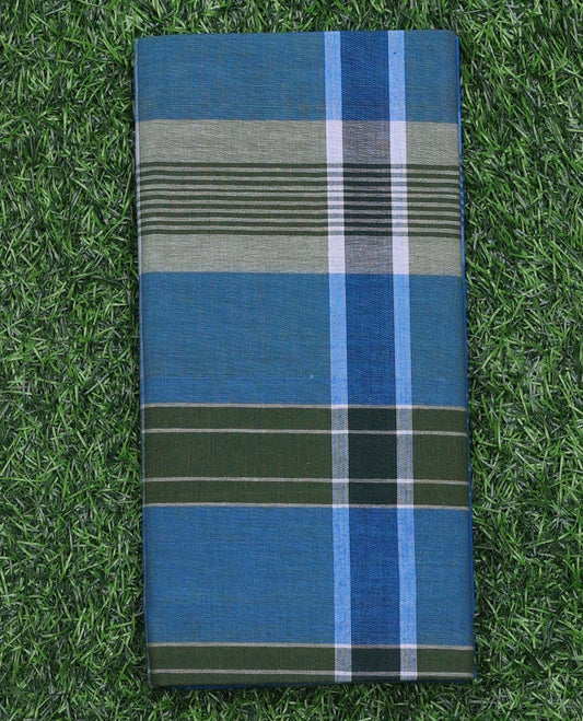 Multi-color checks & stripes cozy pure cotton lungi