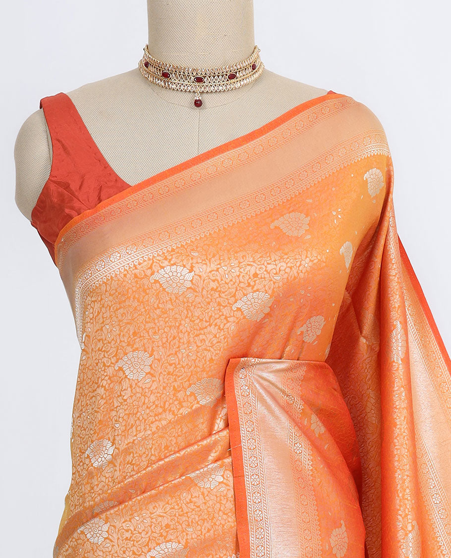 Blue paisley vine jacquard design fancy softy saree, traditional zari border & pallu of intricate designs