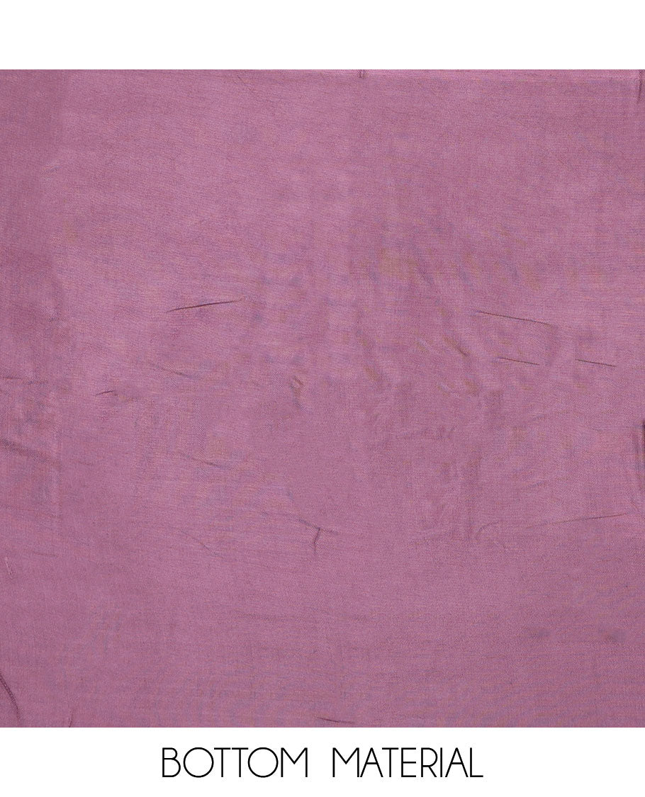 Purple material chudidhar set, stone & sequins embroidered tissue top, santoon plain bottom & dupatta of buttas