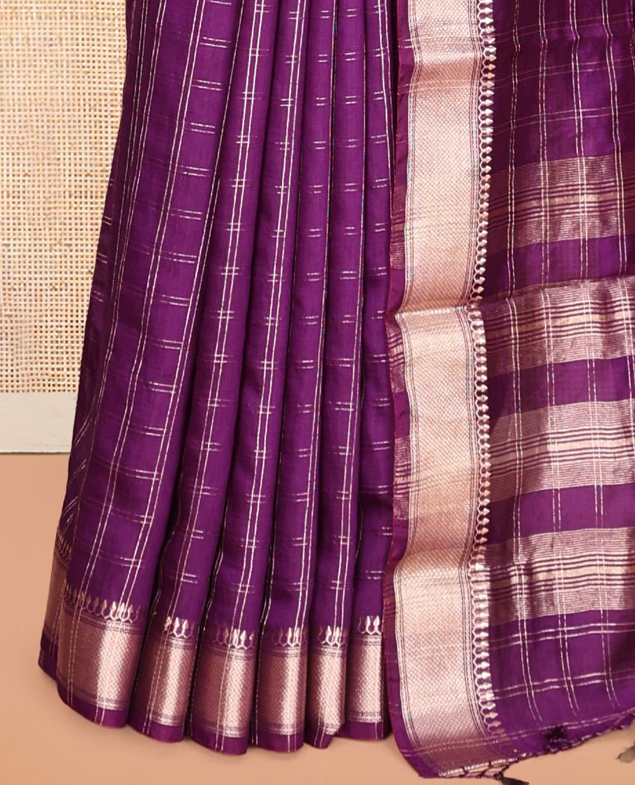 Purple Assam Silk Saree