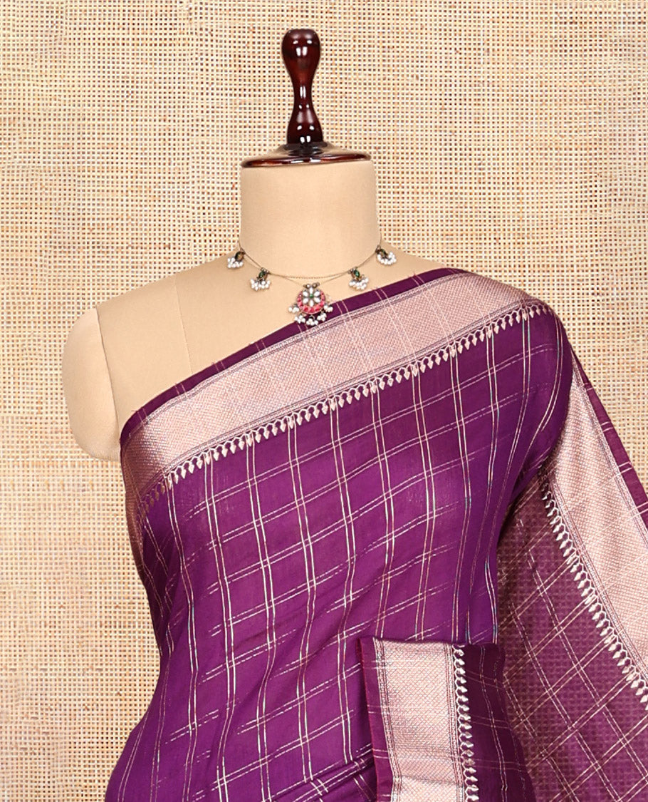 Purple Assam Silk Saree